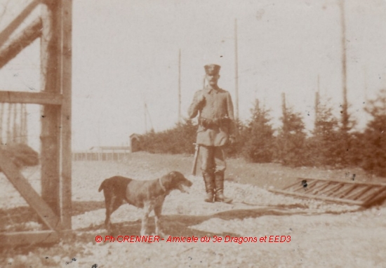 Gardien du camp avec son chien - Photo du 15 août 1915